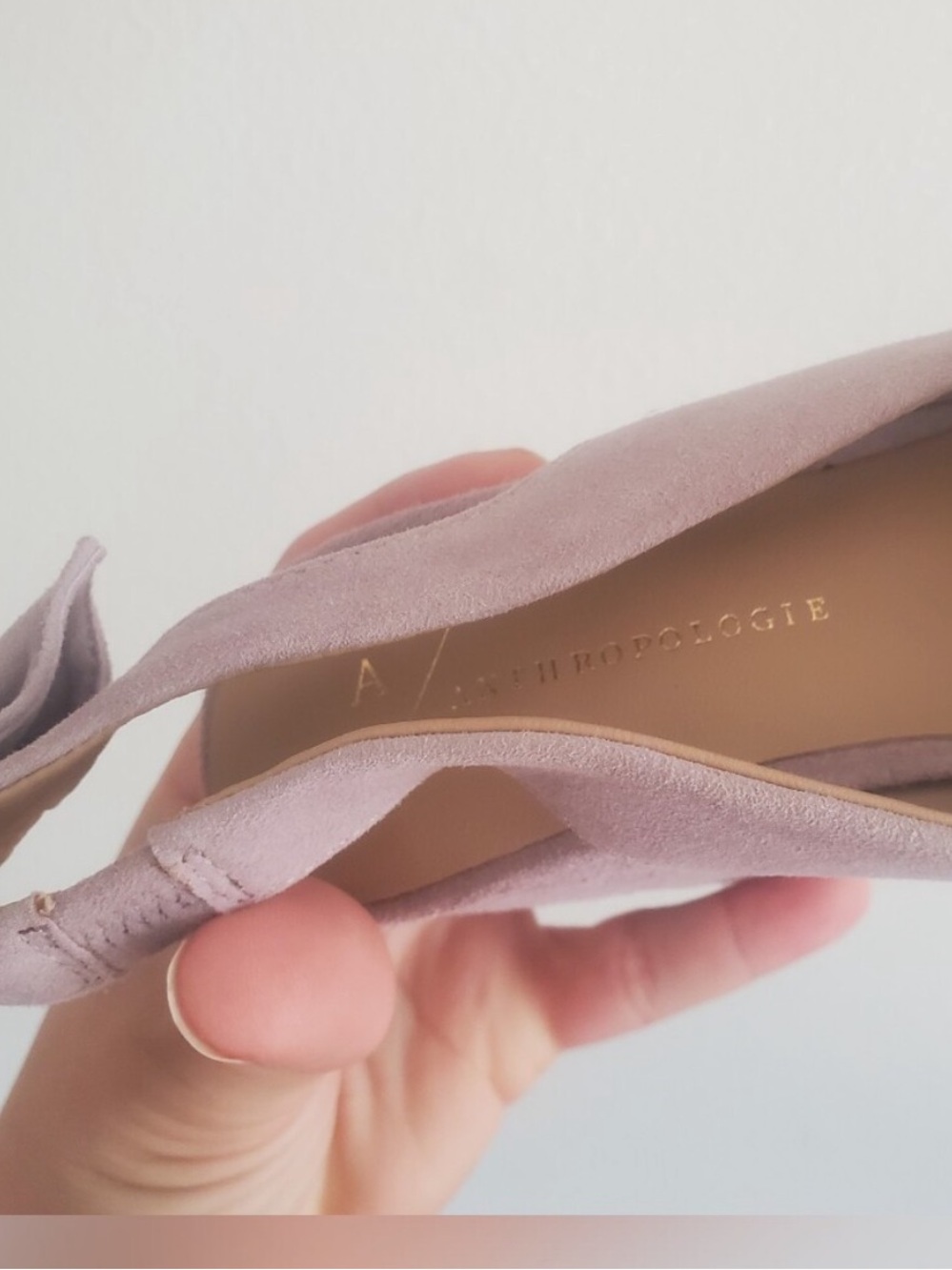 Anthropologie Lavender Knot Slingback Block Heels Suede Women's Size 6m - Picture 4 of 6